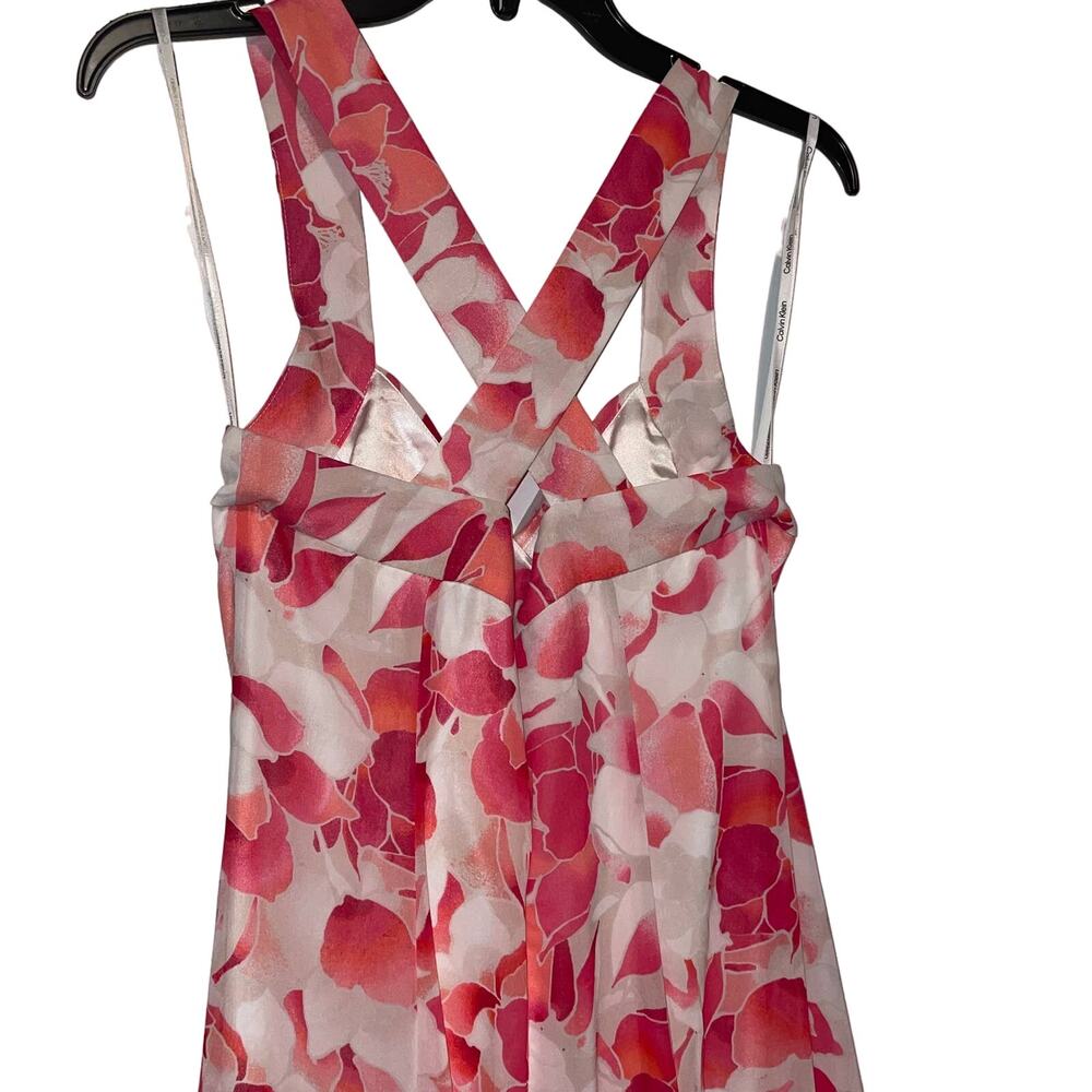 CALVIN KLEIN Women's Floral Strappy-Back Gown Pink, Size 6 - Picture 4 of 10